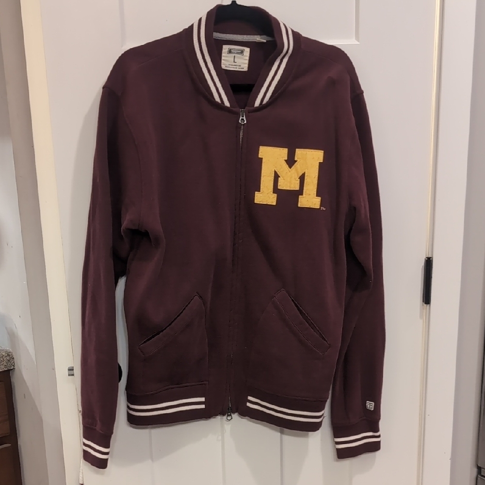 Maroon Varsity Jacket with Yellow Letter Patch